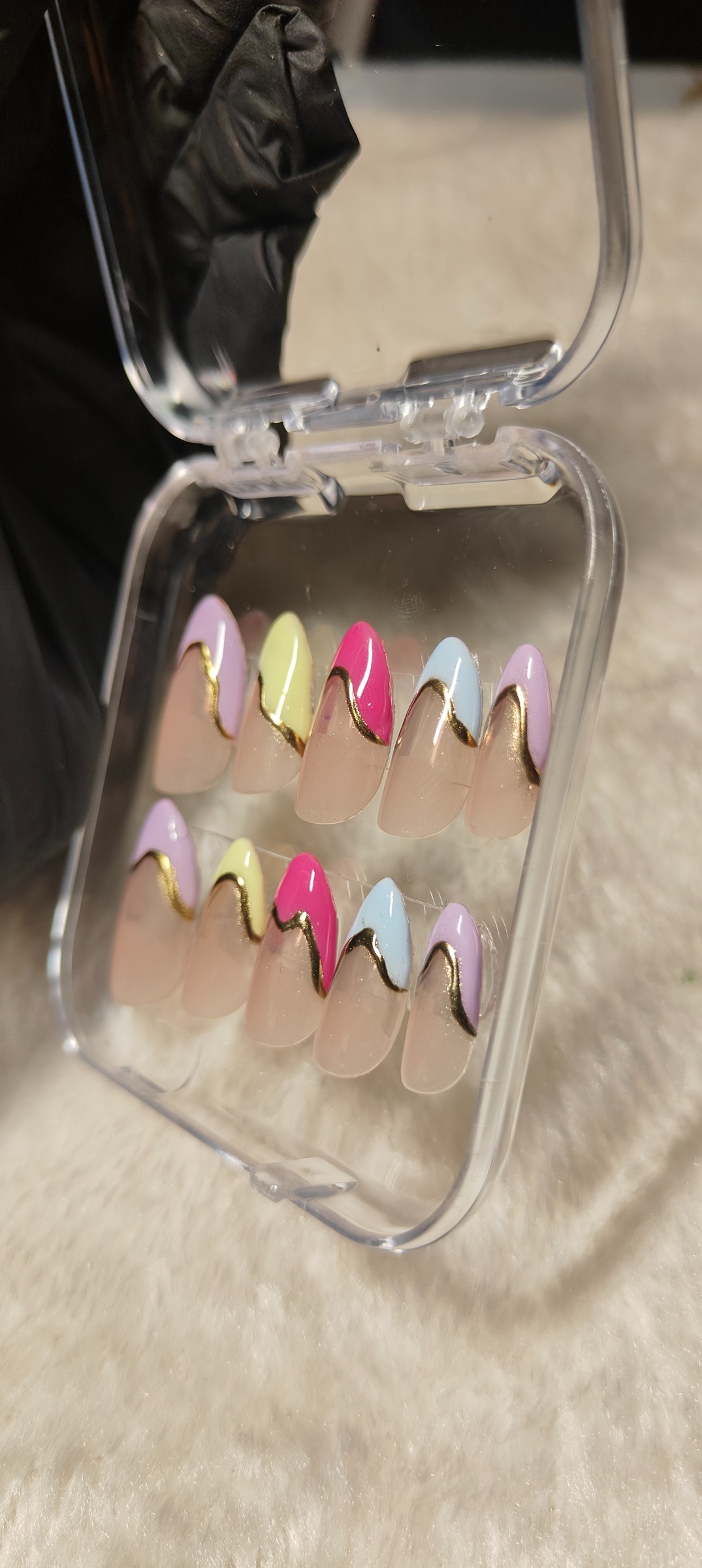 Multi coloured french nails  - Image 2