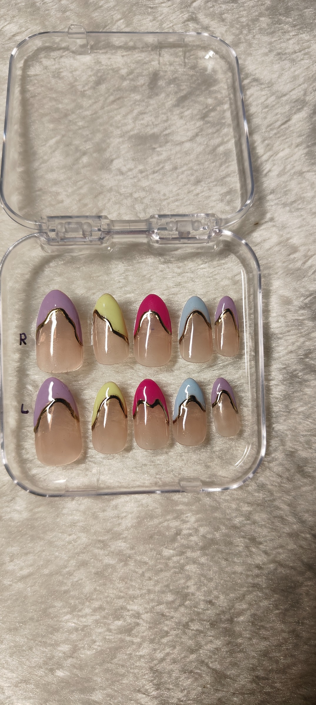 Multi coloured french nails  - Image 5