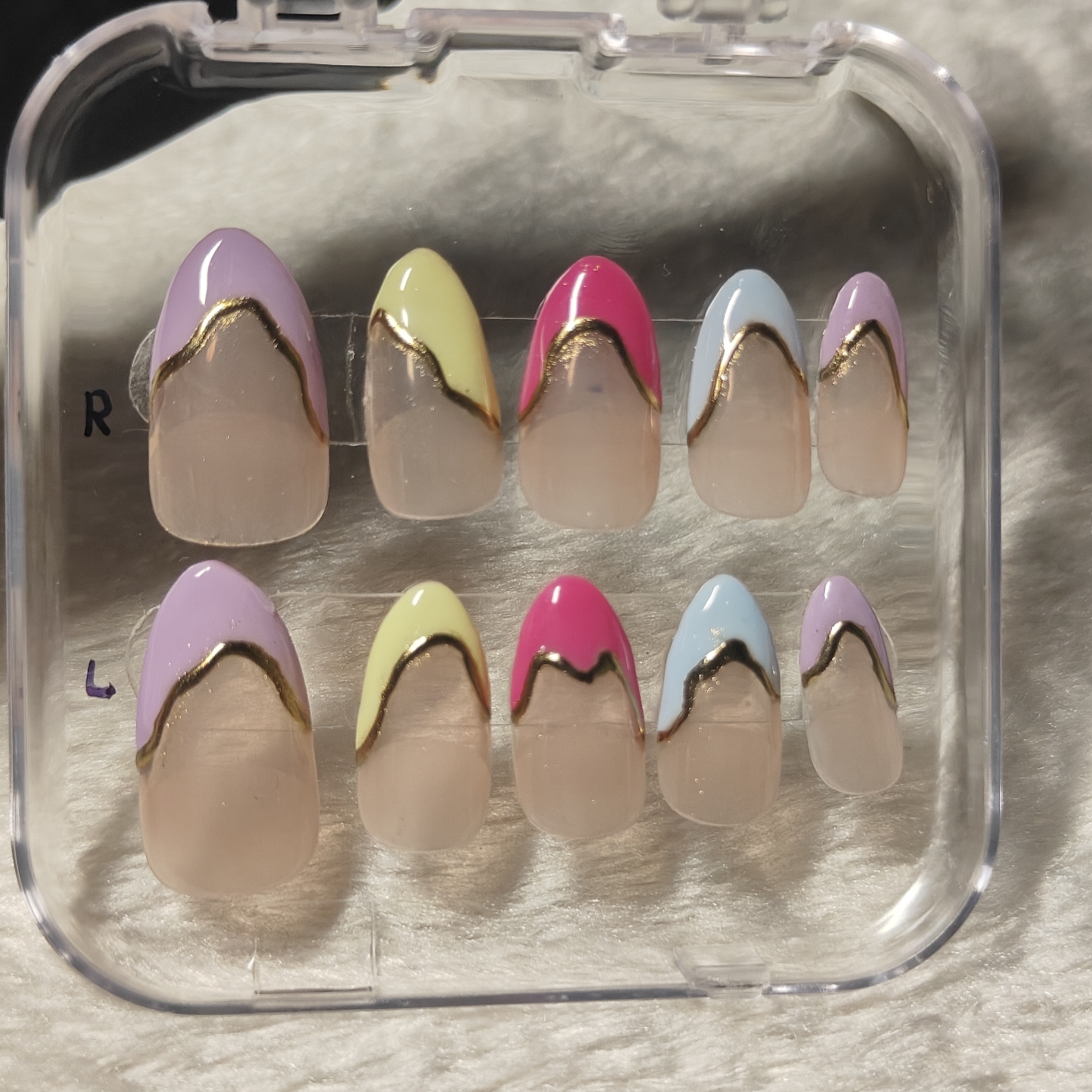 Multi coloured french nails  - Image 6